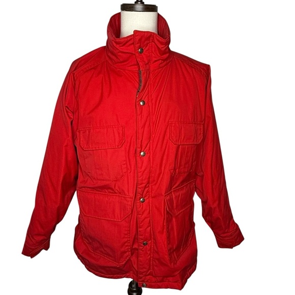 VTG Woolrich Thinsulate Wool Blend Barn Coat Red Sz 1X USA Heavy Warm Insulated - Picture 1 of 16